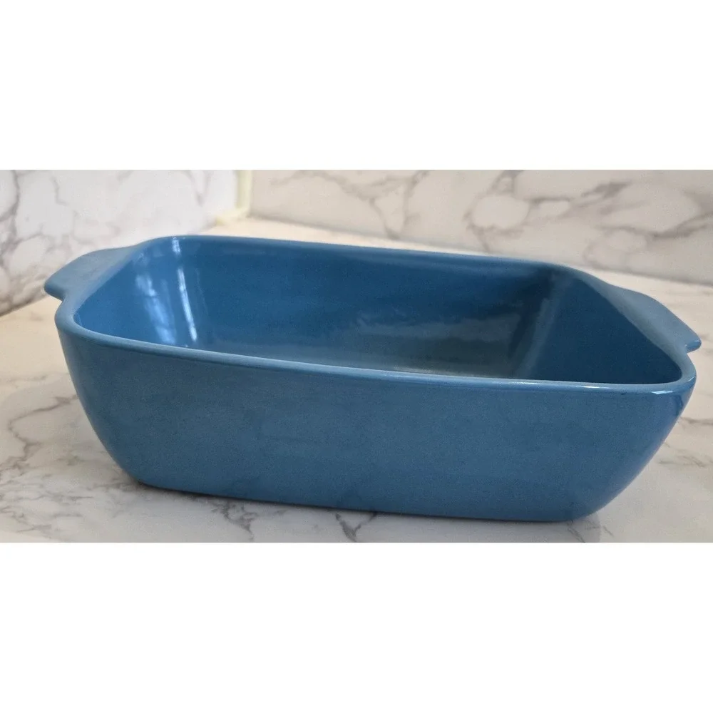 Blue Stoneware Baking Dish Made‎ In Portugal